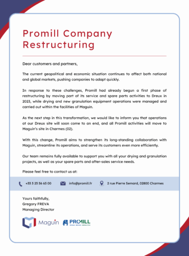 Promill Compagny Restructuring